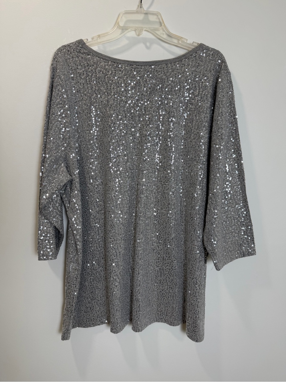NWT Avenue Modern Metallics Silver Sequin Tunic Top Plus Size 22/24 - Picture 7 of 8